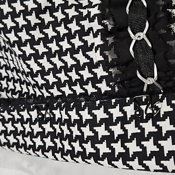 Marina Luna Black & White With Lace & Pockets Blazer Jacket Size L #W-736 - Picture 8 of 12